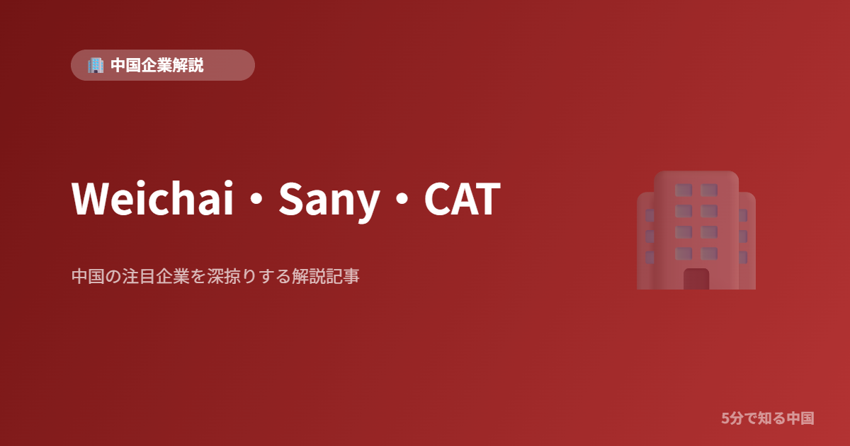 Weichai・Sany・CAT
