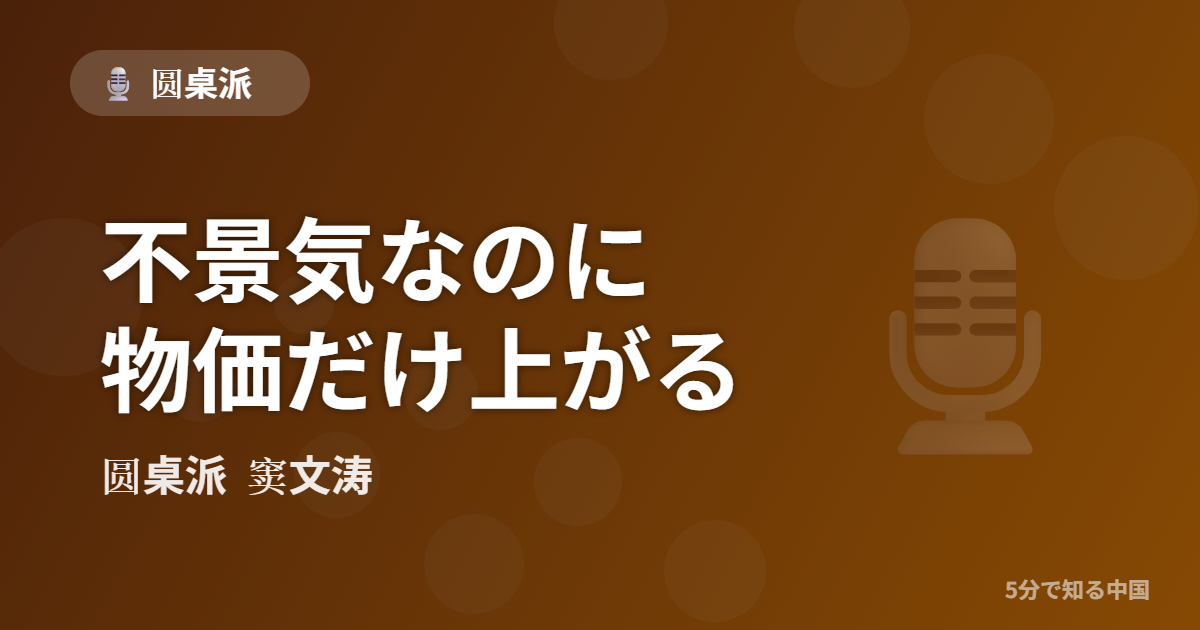 圆桌派 第304回 不景気なのに物価だけ上がる 窦文涛のトーク番組イメージ画像