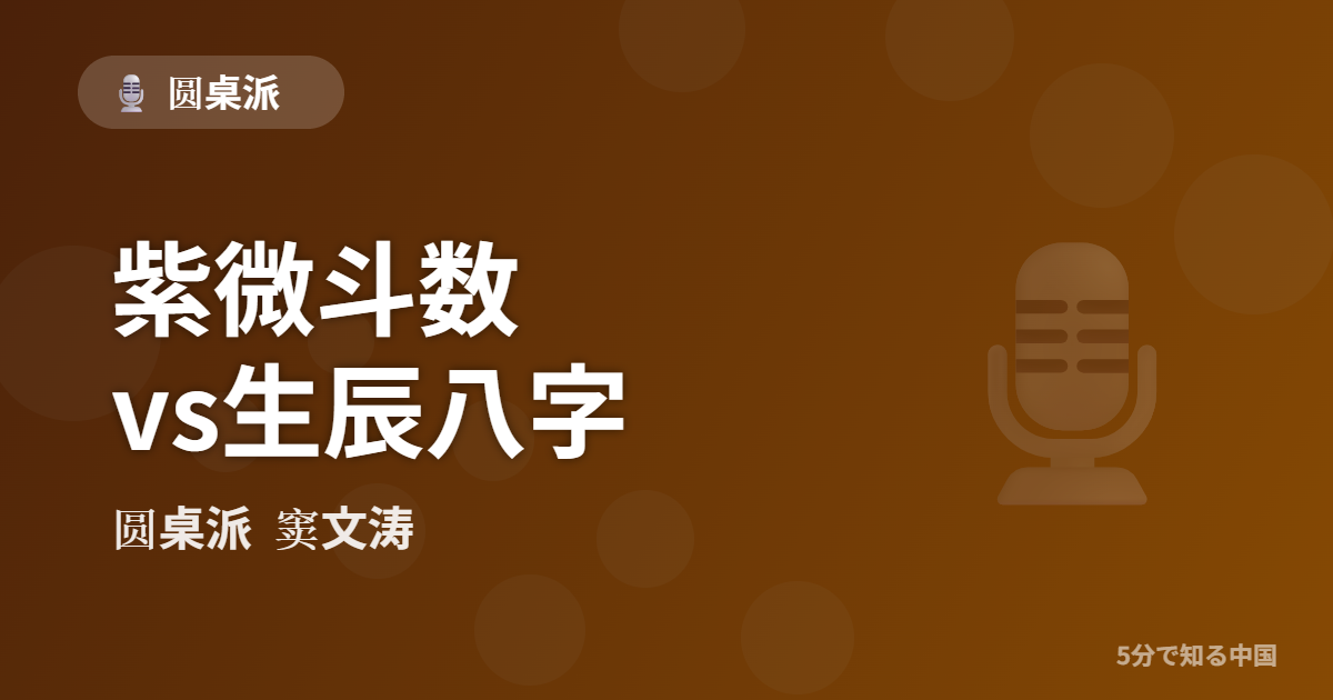 圆桌派 第307回 紫微斗数vs生辰八字 窦文涛のトーク番組イメージ画像