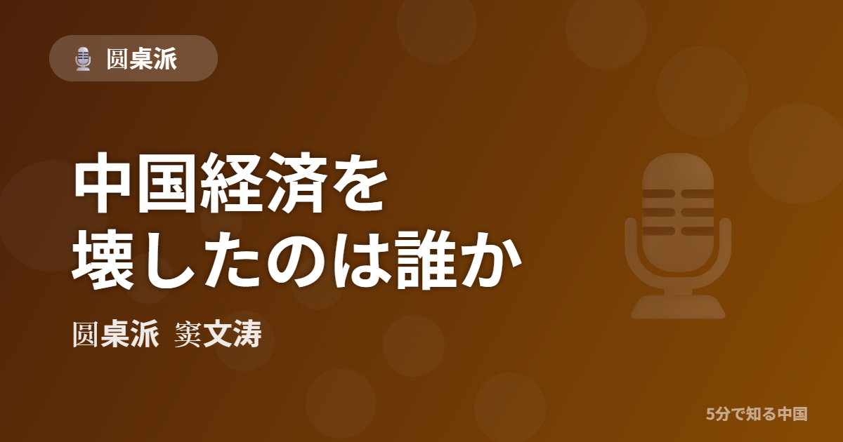 圆桌派 第315回 中国経済を壊したのは誰か 窦文涛のトーク番組イメージ画像
