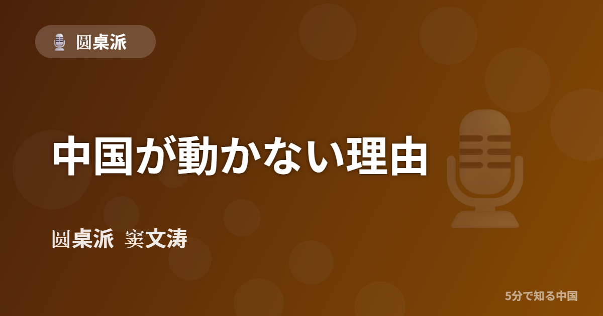 圆桌派 第345回 中国が動かない理由 窦文涛のトーク番組イメージ画像